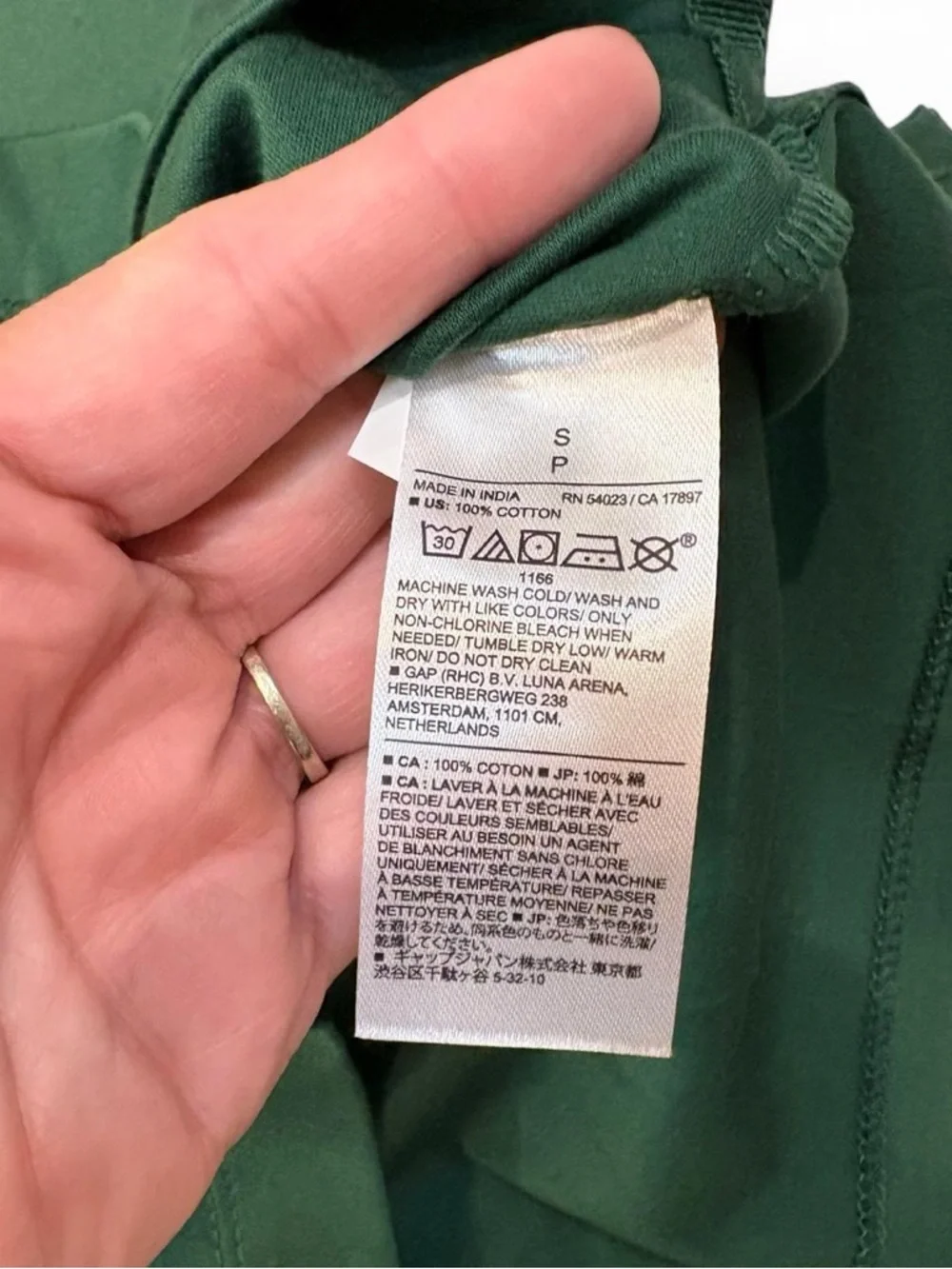 Banana Republic Green Short-Sleeve Button-Down Polo Shirt with White Piping